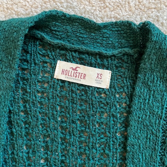 Hollister // Green Long Cardigan - Picture 3 of 4